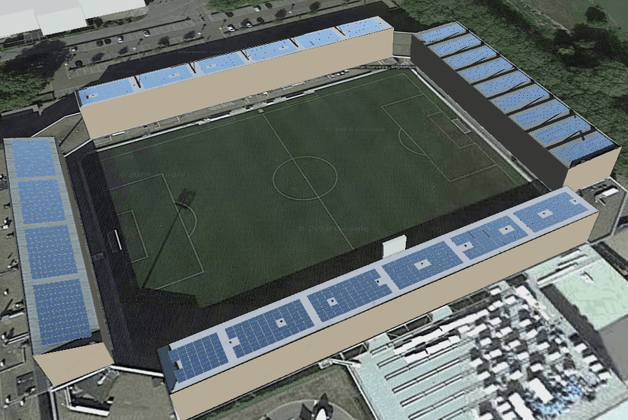 Solar-PV systeem op dak van MVV Geusselt stadion
